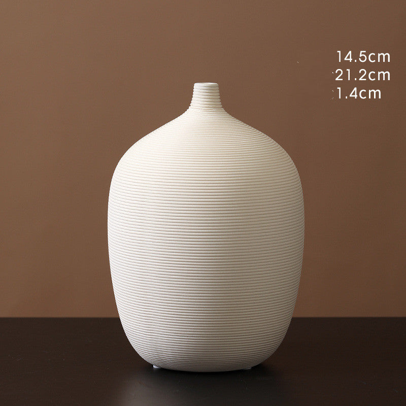 Creative White Ceramic Dried Flower Vase Decoration