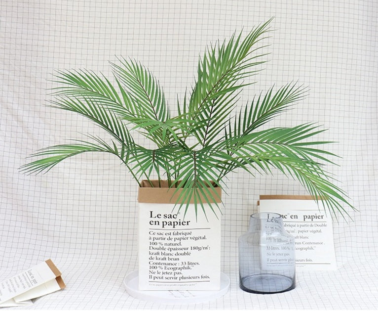 Green Artificial Palm Leaf Plastic Plants