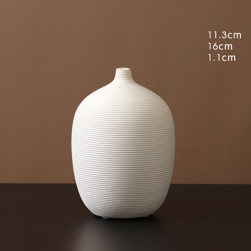 Creative White Ceramic Dried Flower Vase Decoration