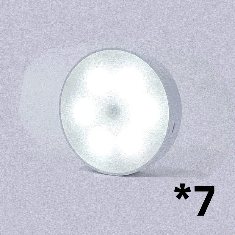 Usb Rechargeable Motion Sensor Light Round Wireless LED Puck Light Kichen Cabinet Lighting Motion Sensor Lamp Night Light